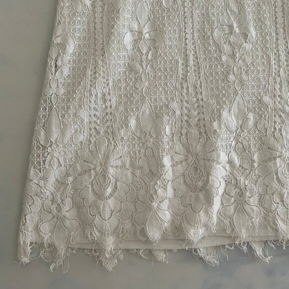 Francesca's White Floral Lace Flowy Sleeveless Mini Dress - Picture 4 of 8